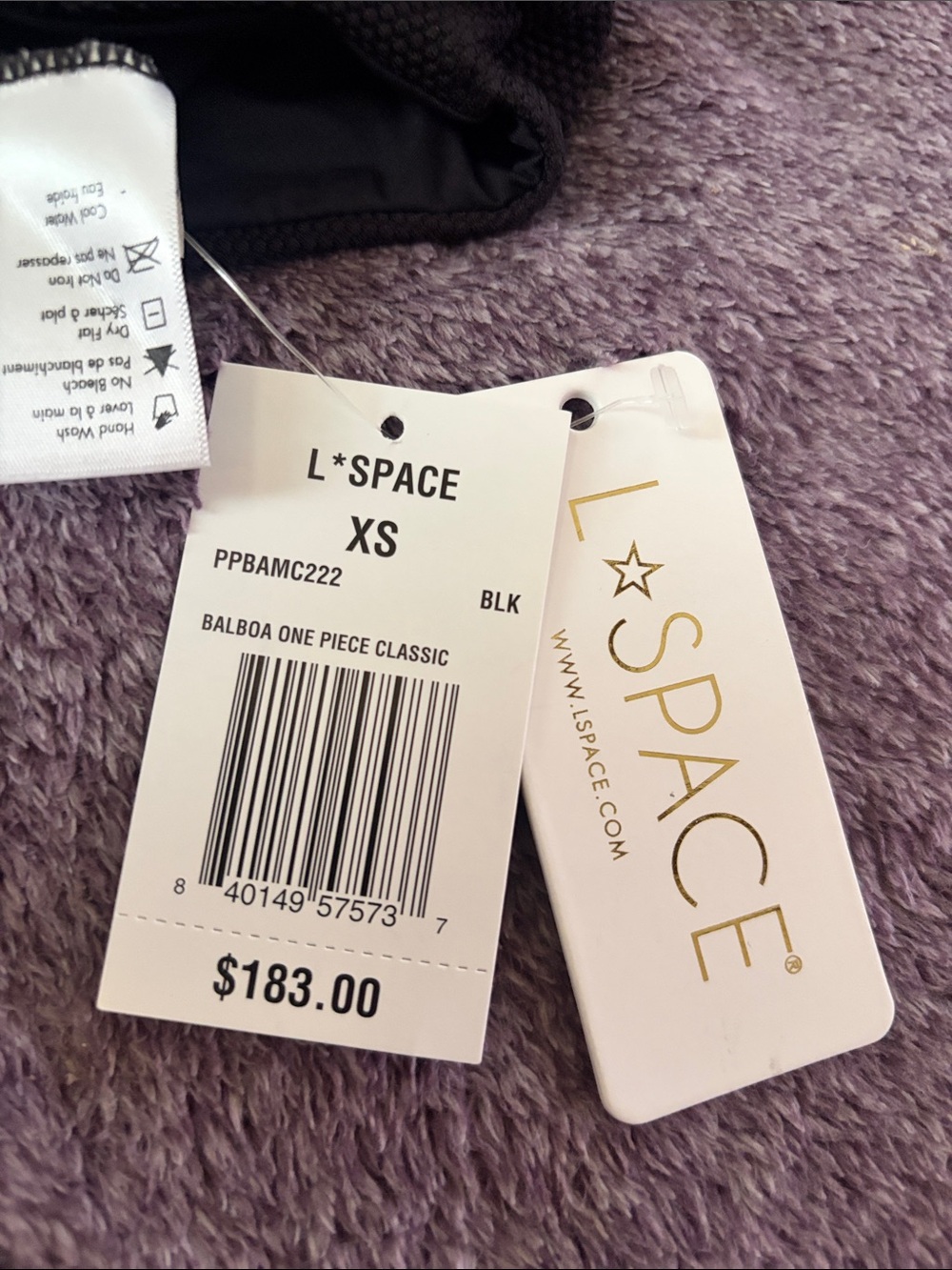 LSPACE  Balboa One Piece Swimsuit - Black Size XSmall NWT